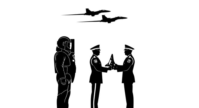 Astronaut, Military Officers Exchange, Fighter Jets Flyover, Space Exploration, Honor Ceremony