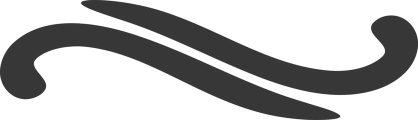 Obraz premium Black swirly wave vector graphic element