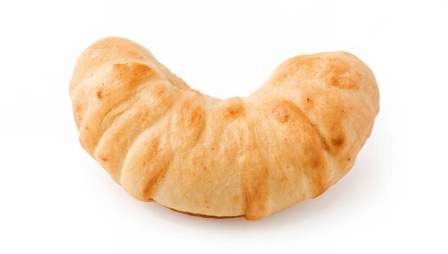 Golden baked fatayer stuffed bread halfmoon shape isolated on white background middle eastern savory pastry cuisine