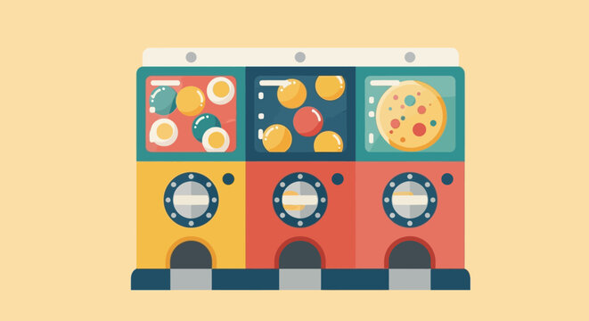 Vending Machine with Colorful Snacks and Candies