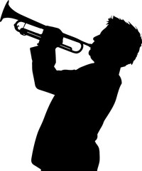 Musician Playing Trumpet Silhouette © Rezowan 