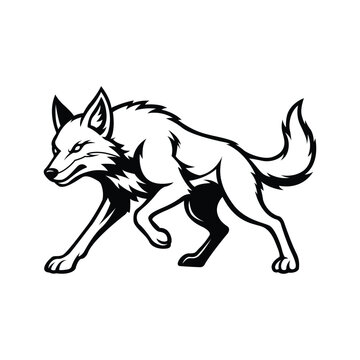 coyote mascot logo illustration vector design template modern style