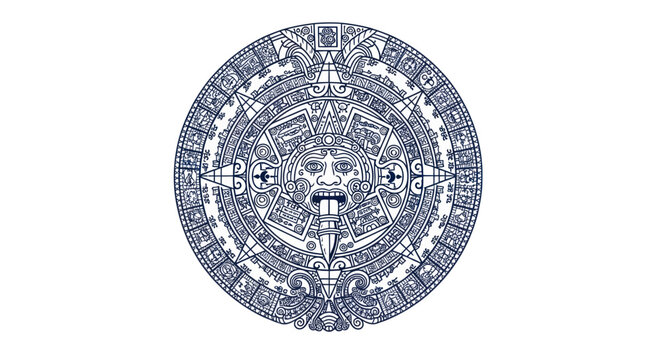 Aztec Sun Stone Calendar Ancient Mesoamerican Symbol