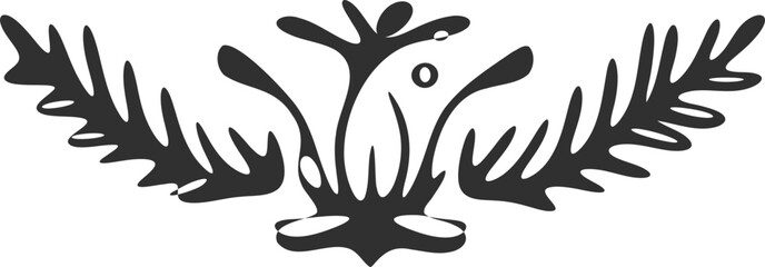 Obraz premium Black floral vector illustration with leaves and branches