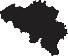 Obraz premium Black silhouette map of Belgium a simple vector outline for travel and geography concepts isolated on a white background