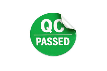Green qc passed quality control sticker