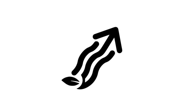 Arrow pointing up with wavy lines and tail featuring icon, symbol, graphic with illustration and vector elements for
