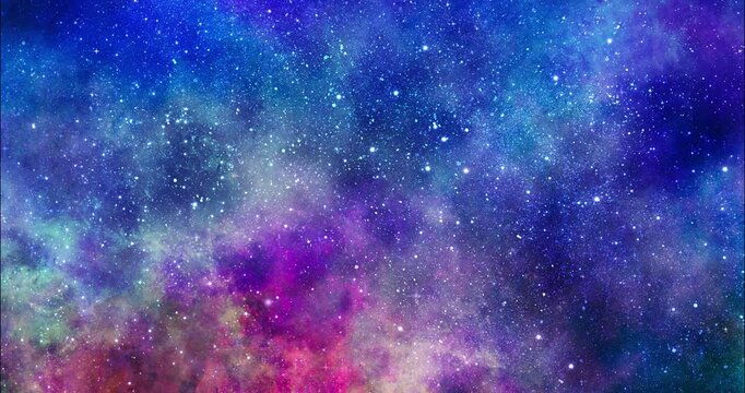 無数の星が輝く宇宙の背景イラスト動画