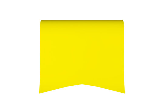 Blank yellow flag banner hanging for custom text or logo
