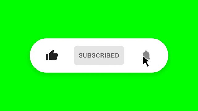 Digital Social Media Engagement Icons Animated Motion Graphics Green Screen Background for Channel Growth Click Like Subscribe and Bell Notification Alerts