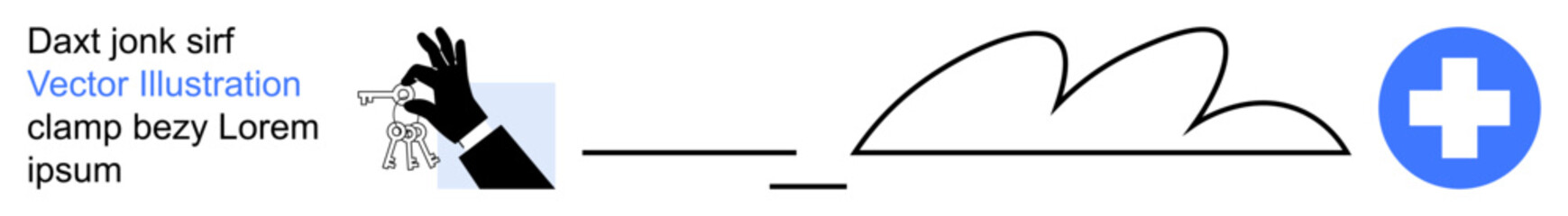 Obraz premium Healthcare, assistance, communication, connectivity, support, medical services. A hand releasing particles, abstract shapes and a medical cross. Healthcare and assistance illustrated through