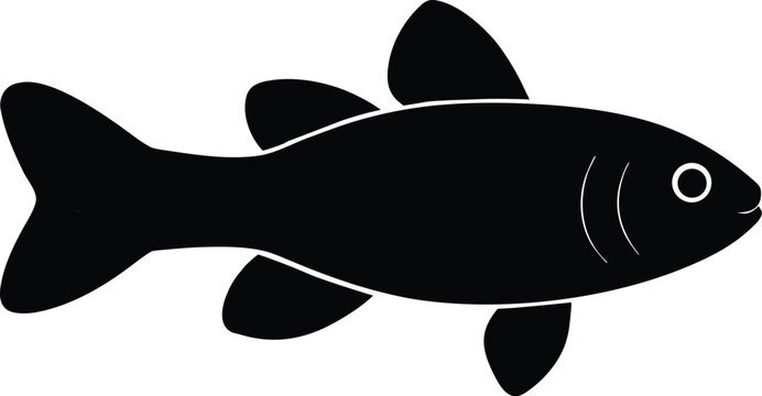 pygmy cory silhouette vector art illustration, black and white design