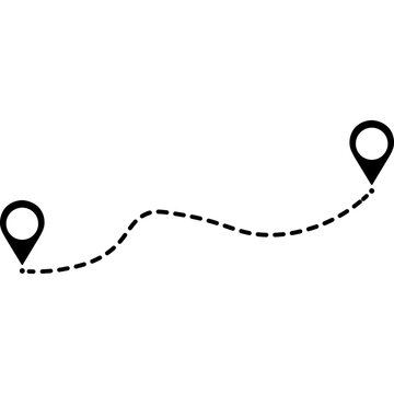 Route Mapping: A visual guide depicting the journey between two destinations, showcasing a conceptual representation of travel, direction, and the process of reaching a location.