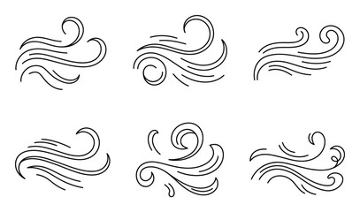 Fototapeta premium Swirling Wind Line Art Vector Illustration