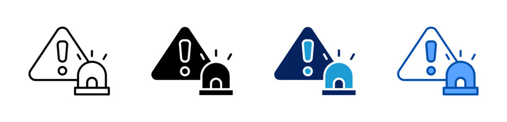 hazard warning icon set multiple style collection