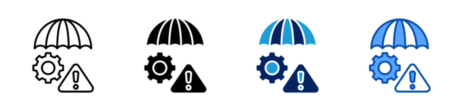 risk mitigation icon set multiple style collection