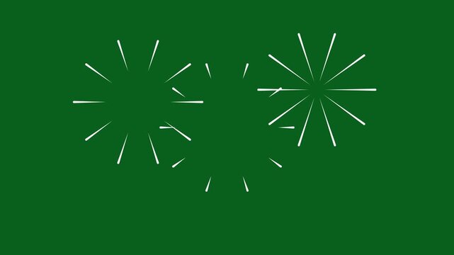 Explosive circle fireworks burst line animation with glowing radial pop up blast, geometric bubble ribbon sparks, modern motion graphics element for explainer video and festive overlays