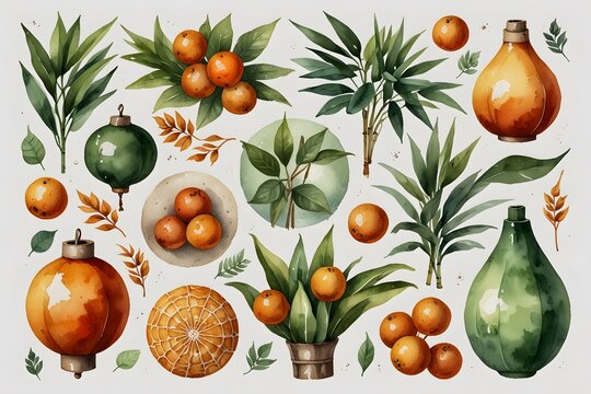 Feng shui elements like bamboo and jade ornaments