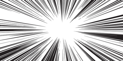 Black and white comic book speed lines emanating from center