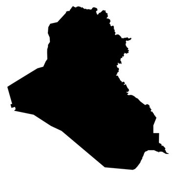 Black Silhouette Iraq Map Asian Country