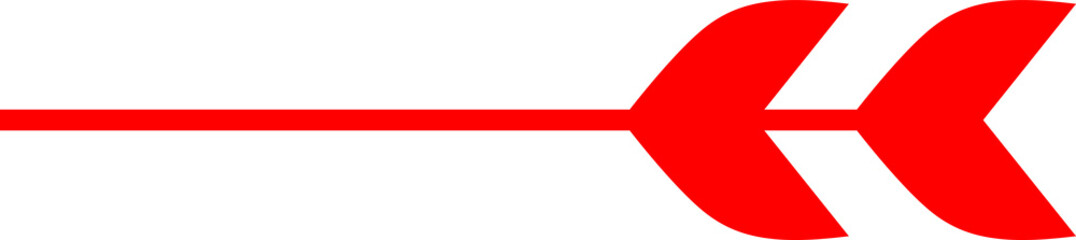 Red arrow pointing right direction sign isolated on transparent background