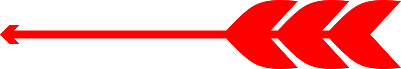 Red arrow breaking through wall isolated on transparent background