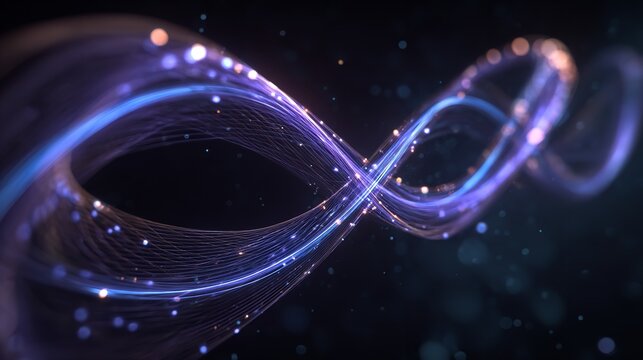 Abstract Colorful Waves with Light Particles