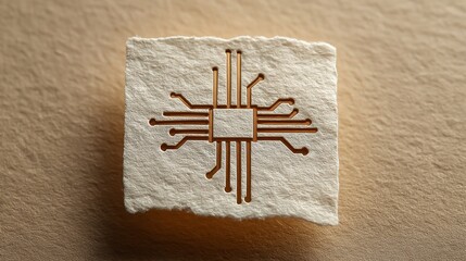 Copper circuit design on textured recycled paper