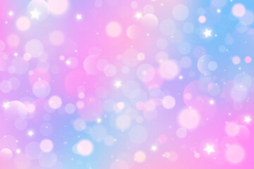 Obraz premium Magical pastel gradient with sparkling lights. Dreamy purple and pink hues with soft glowing effect creating ethereal atmosphere perfect for fantasy celebration designs. Vector bg