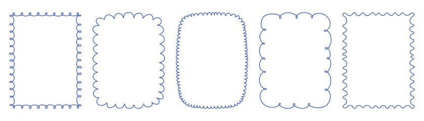 Hand drawn doodle frames collection with playful scalloped borders and simple outline shapes. Minimal decorative frames perfect for invitations, greeting cards, labels, posters, scrapbooking, statione © Colomba Rossa