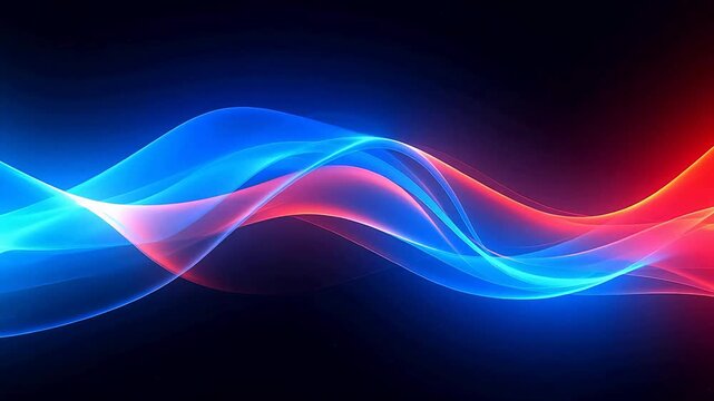 Digital technology red rhythm wavy line abstract background