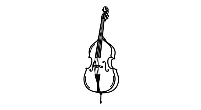 Black and white violin instrument drawing.