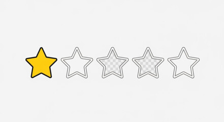 Single yellow star rating with four empty stars.