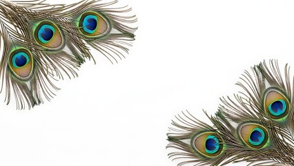 : Beautiful vibrant peacock plumage frame for wedding card design. © jafor