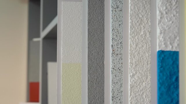 Colored samples of ceramic stone granit elements for kitchen or bathroom interior material design of house, floor, porcelain stoneware.