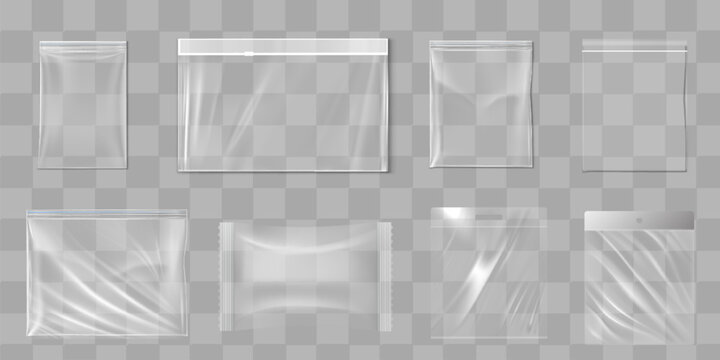 Big Set Of Transparent Empty Plastic Packaging. EPS10 Vector illustration