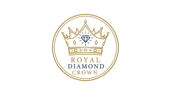 Golden Royal Diamond Crown Logo.