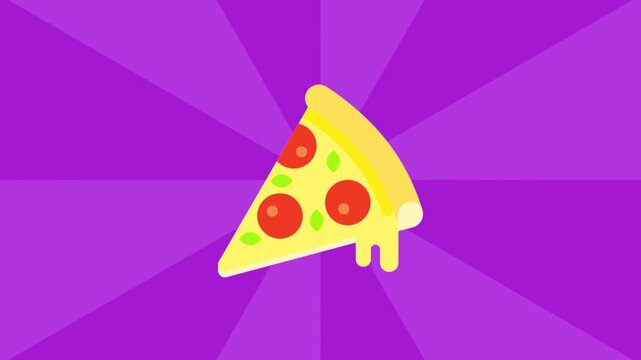 Cartoon Style Animated Pizza Slice for Food Delivery and Italian Restaurant Marketing