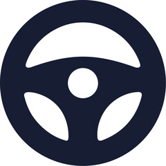 Simple Flat Style Steering Wheel Automobile Part Vehicle Control Icon