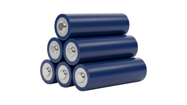 Stack of blue AA batteries