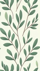 Seamless pattern of lush green leaves nature's botanical design for digital and print.