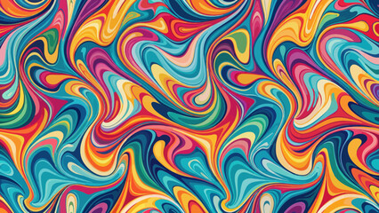 Obraz premium Vibrant Abstract Swirl Pattern with Multicolor Waves