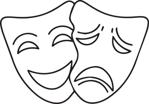 Vector illustration of comedy and tragedy masks
