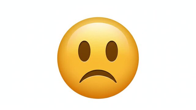 A digital illustration of a frowning face emoticon.