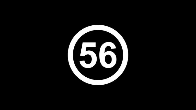 Black and white circular number 56 speed limit sign road traffic regulation transportation safety symbol
