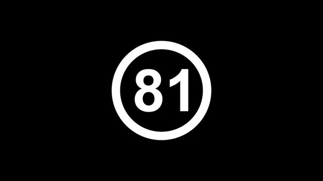 Black background with a white circle enclosing the number 81 in bold modern typography