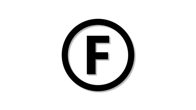 Black and white letter f animation digital circular border letter f black and white circular letter in circle
