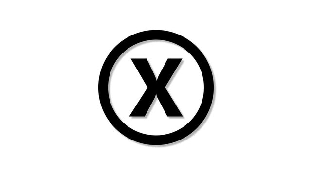 Black x mark inside a circle sign symbolizing error or incorrect action circle symbol