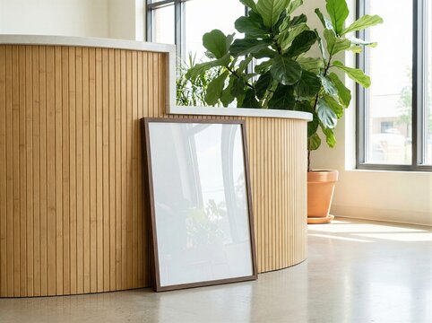 ISO A Poster Frame Mockup, Vertical Poster Mockup, Modern Living Room Interior, A4 A3 A2 A1 Paper Size.