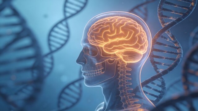 Human brain and DNA structure